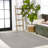 Chevron Modern Concentric Squares Black/Light Gray Indoor/Outdoor Rug-69807259