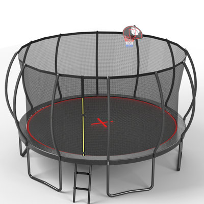 YC 16FT Trampoline Pumpkin- Black Red