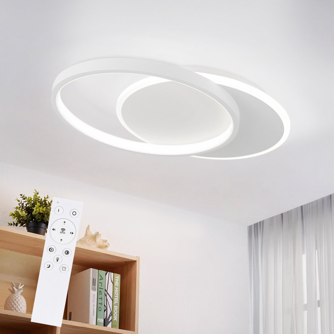 LED Deckenleuchte 35W Modern mit 2 Rund Ring Dimmbar für Küche Schlafzimmer