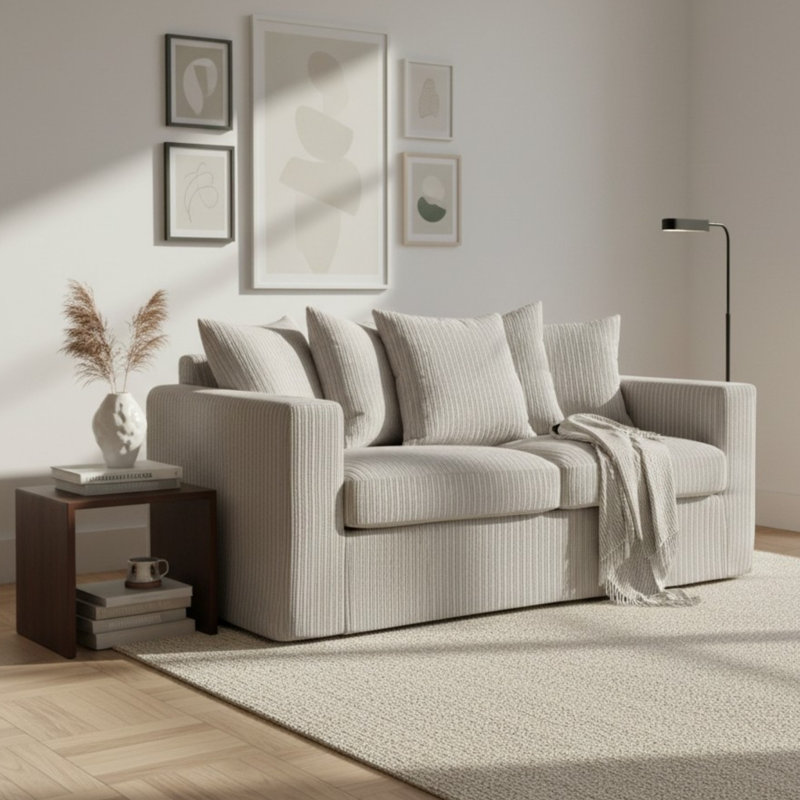 Cozy 3 Seater Sleeper Sofa Bed, Gray