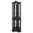 Lighted Corner Curio Cabinet With Tempered Glass Doors & Shelves - Elegant Oak Display Storage For Living Room & Bedroom Decor-BLACK-122821910