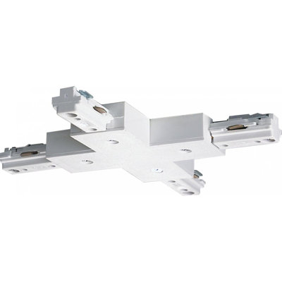 X Track Light Connector in White