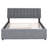 Upholstered Platform Bed With Twin Xl Trundle And Relaxing Fabric, Gray Queen Size In Fleece-1847251782
