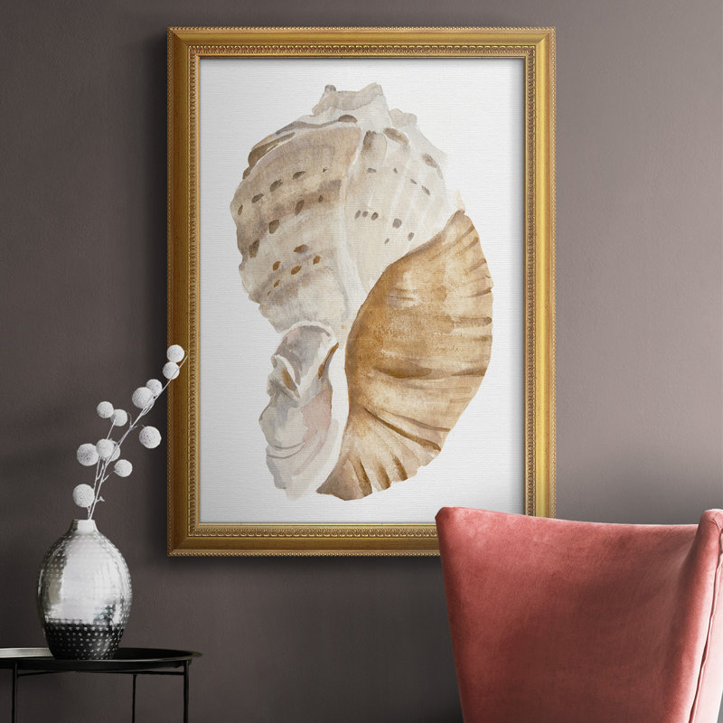 Seashell I - Peinture sur toile encadrée, L 18 po x H 27 po