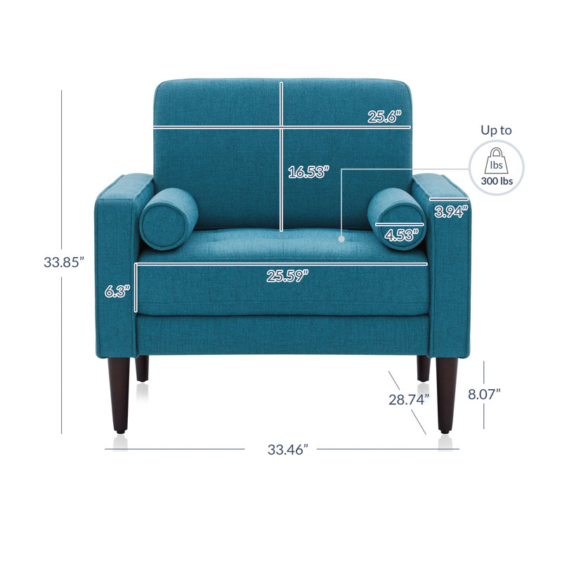Chaise avec accoudoirs en lin l 33,46 po, Sarcelle Mallard