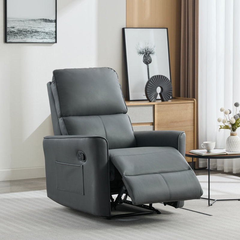 Susin 77cm Wide Wall Recliner Standard Recliner, Grey Leather Match