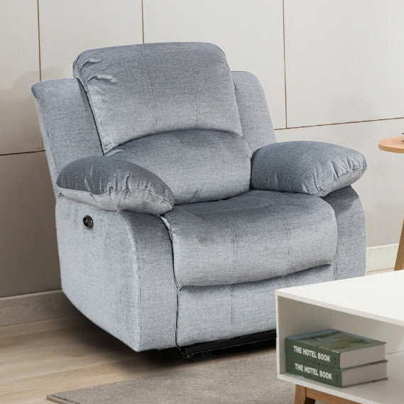 Chenille Fabric Valencia Electric Recliner Chair, Electric, Grey