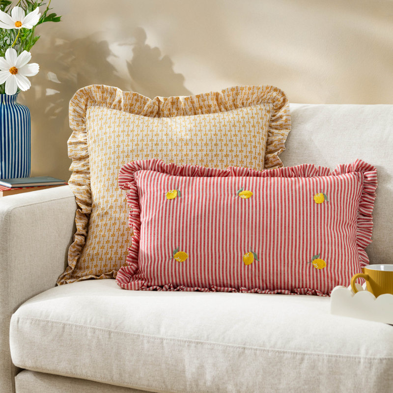 Les Fruites Striped Rectangular Cushion, Feather