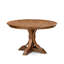 L'ensemble de salle à manger 7 pièces se compose d'une table de cuisine à piédestal et de 6 chaises Parson en tissu brun clair avec capitonnage à boutons - noyer antique-410714981-428154894