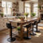 Height Adjustable Bar Stools, Modern Padded Counter Stools with Back, Easy Assembly Swivel Kitchen Island Stools with Footrest, Comfortable Bar Chairs-676183167