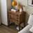 Modern Nut-Brown Solid Wood Accent Cabinet
