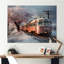 «Orange Train Charm In Winter», reproduction sur toile-97089703-97089705