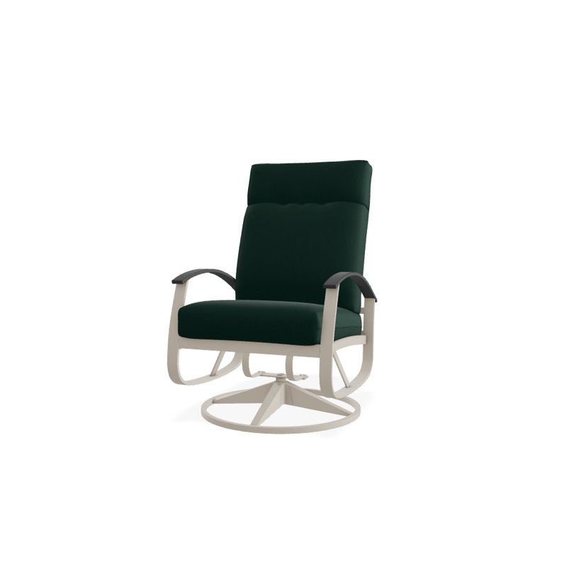 Belle Isle Outdoor Rocker Chair, Canvas Forest Green Sunbrella® Canvas, Gloss White, Classic Graphite P30