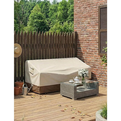 600D Waterproof Loveseat Cover 2-Seater Outdoor Sofa Couch And Bench Cover With Air Vents