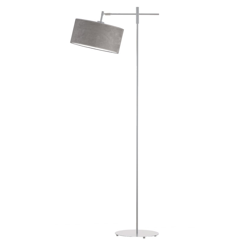 Ayja 145cm Swing Arm Floor Lamp, Gray/White, Gray