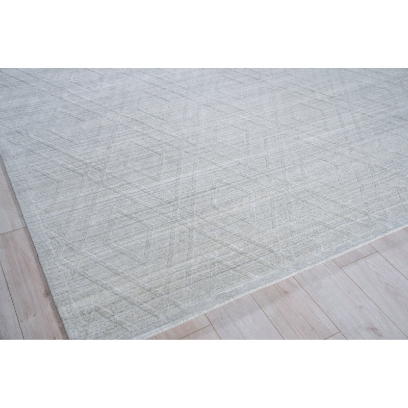 Castelli Geometric Area Rug in Light Silver, Rectangle 8' x 10'