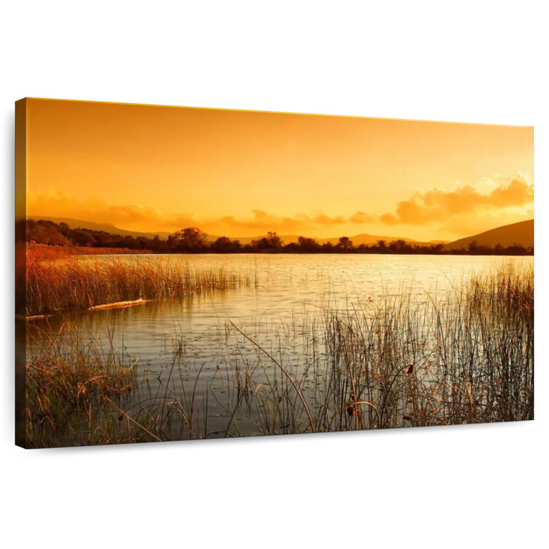 Coucher de soleil sur le lac Alvord, H 26 po x l 39 po