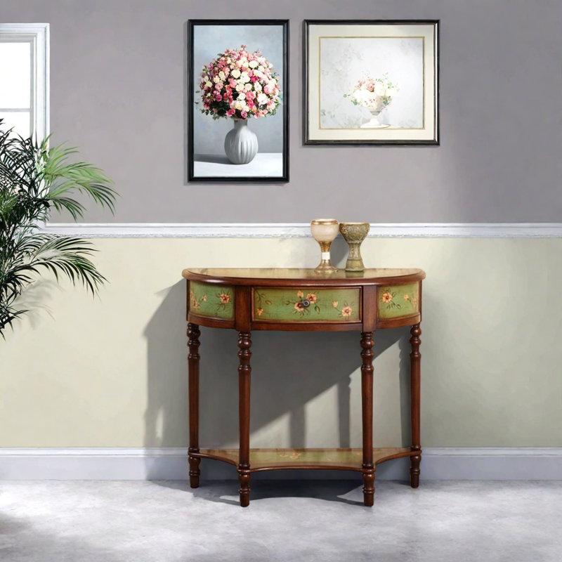 33.9" Solid Wood Console Table