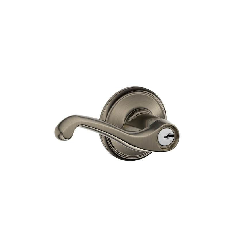 Flair Lever Keyed Entry Lock, Antique Nickel
