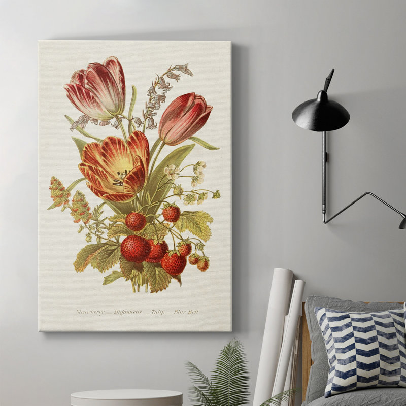 Antique floral bouquet IV - imprimé, H 36 po x l 24 po x P 1 po