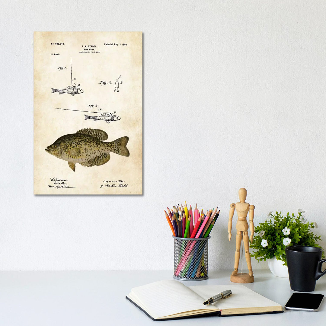 Crappie Fishing Lure by Patent77 - Wrapped Canvas Gallery-Wrapped Canvas Giclée