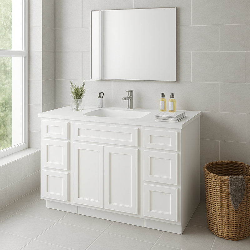 48'' Single Bathroom Vanity Base Only, White