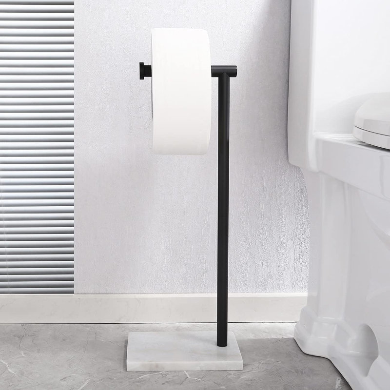 Porte-papier hygiénique en L Modern Square, Noir mat