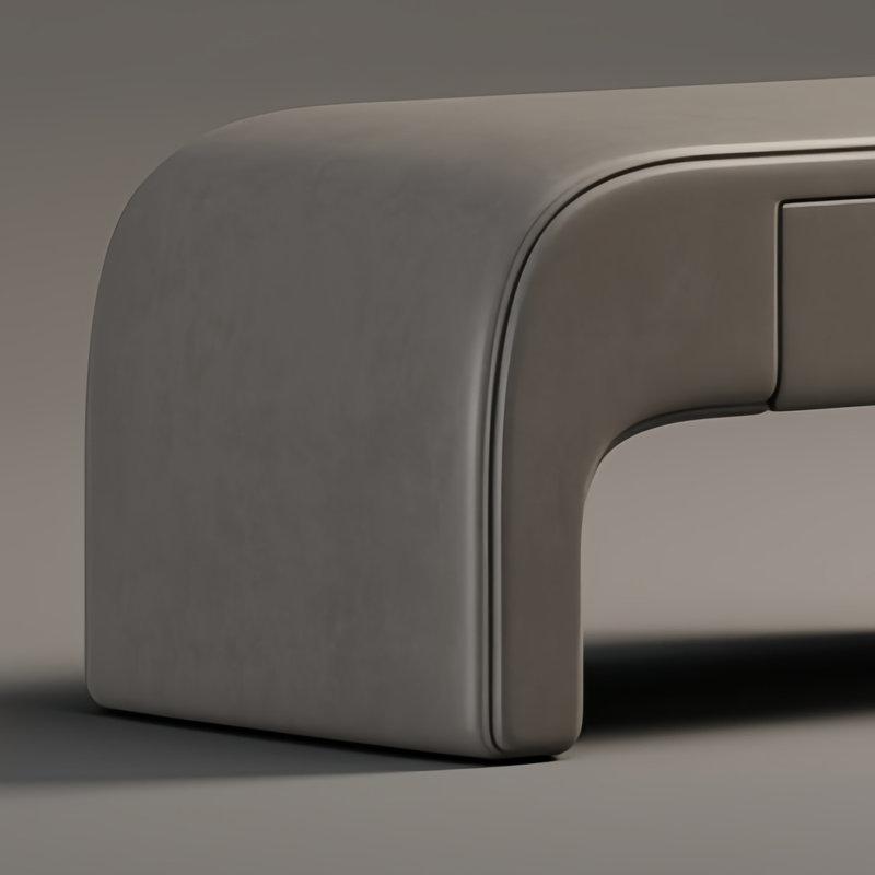 Banc de bout de lit simple en bois massif, Gris
