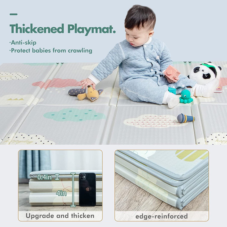 Travelwant Baby Play Mat Extra Thick, Large, Nordic Leaf Rug