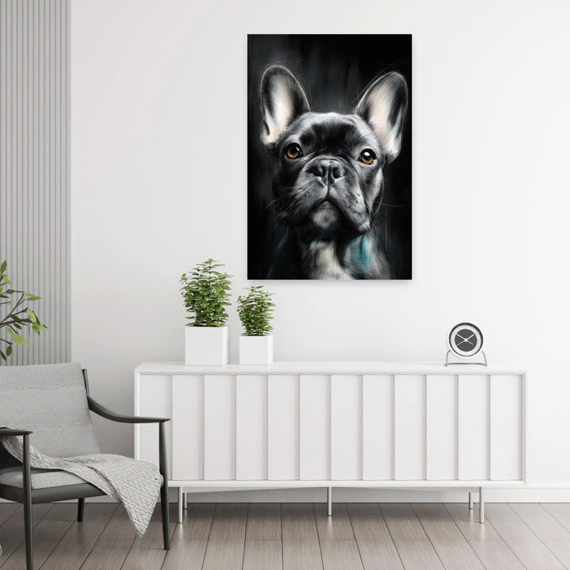 Art bouledogue français, H 36 po x l 24 po