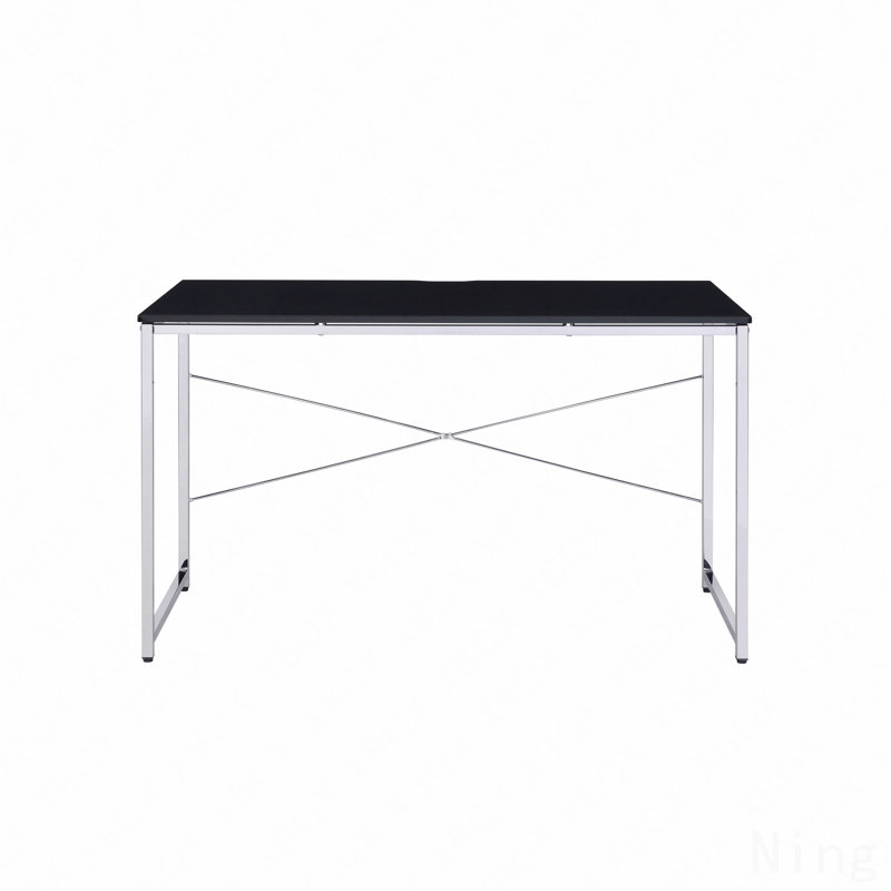 Black & Chrome Finish Writing Desk, Black