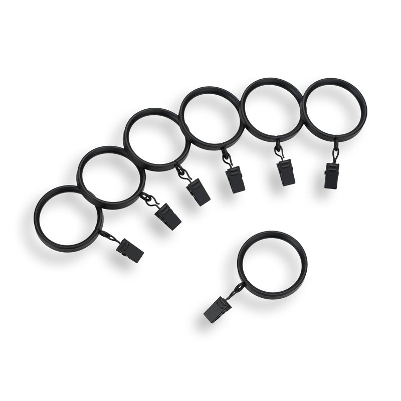 Graphite Adjustable Industrial Steel Curtain Rod Set, 36"-72"