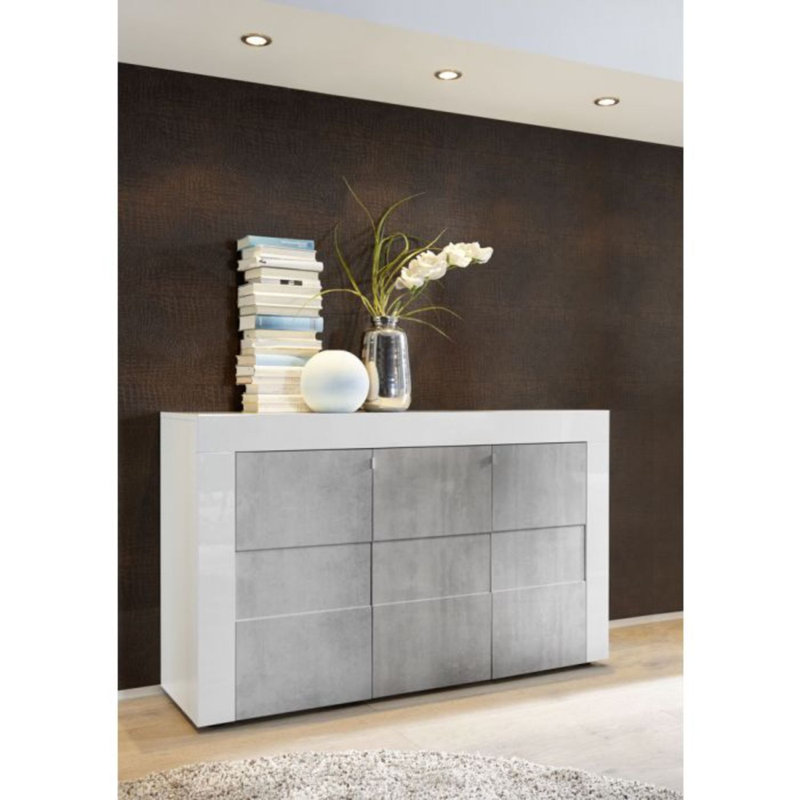 Emilee 138cm Sideboard, White/Cement