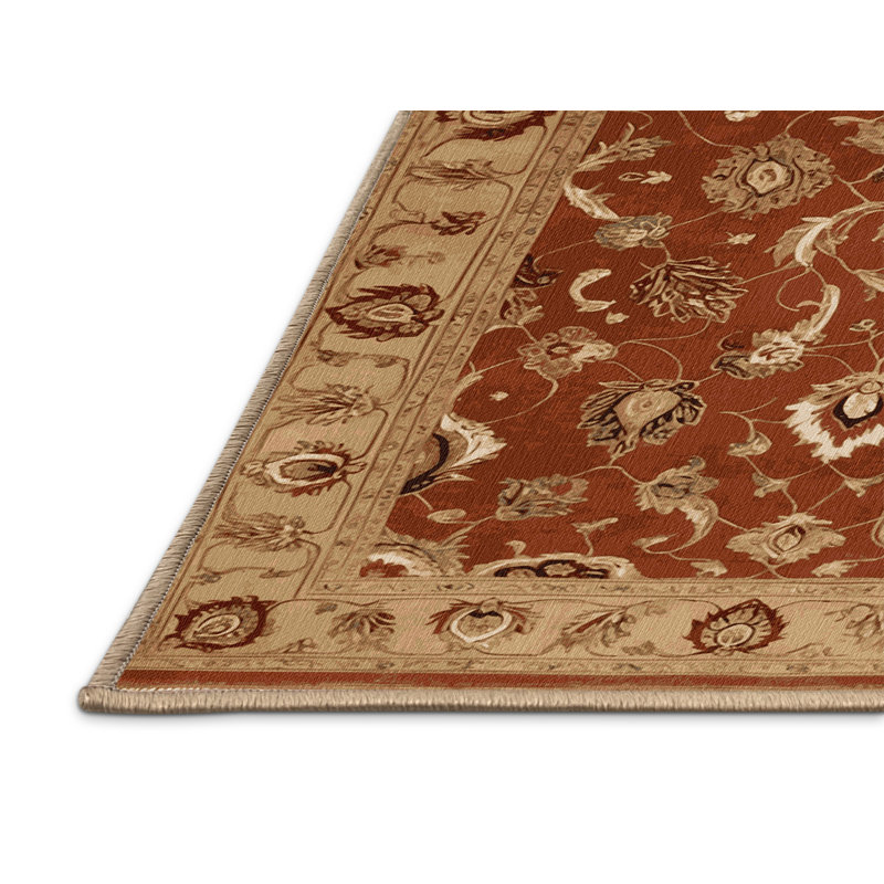 Tapis brun lavable à la machine, Rond 6 pi