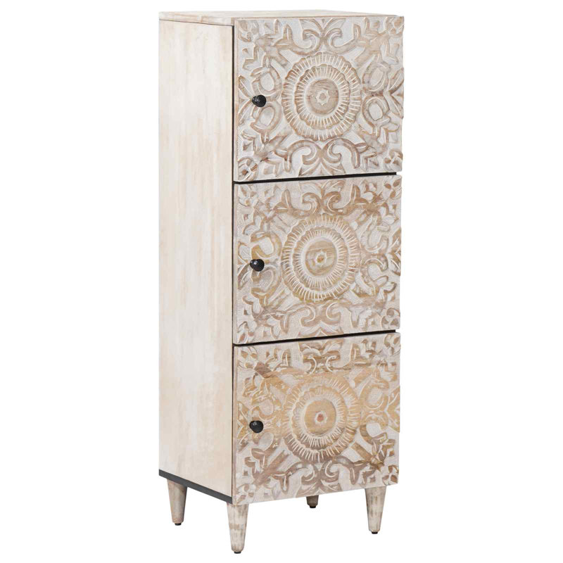 Solid Wood Rectangle Accent Cabinet