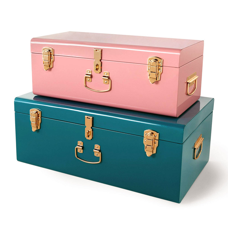 2 Piece Accent Trunk Set, Pink/Blue