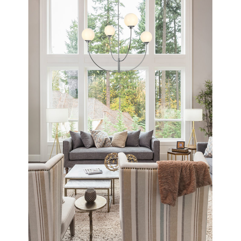 Kyle 4-Light Chandelier, 29.5" H x 42" W x 42" D, Chrome
