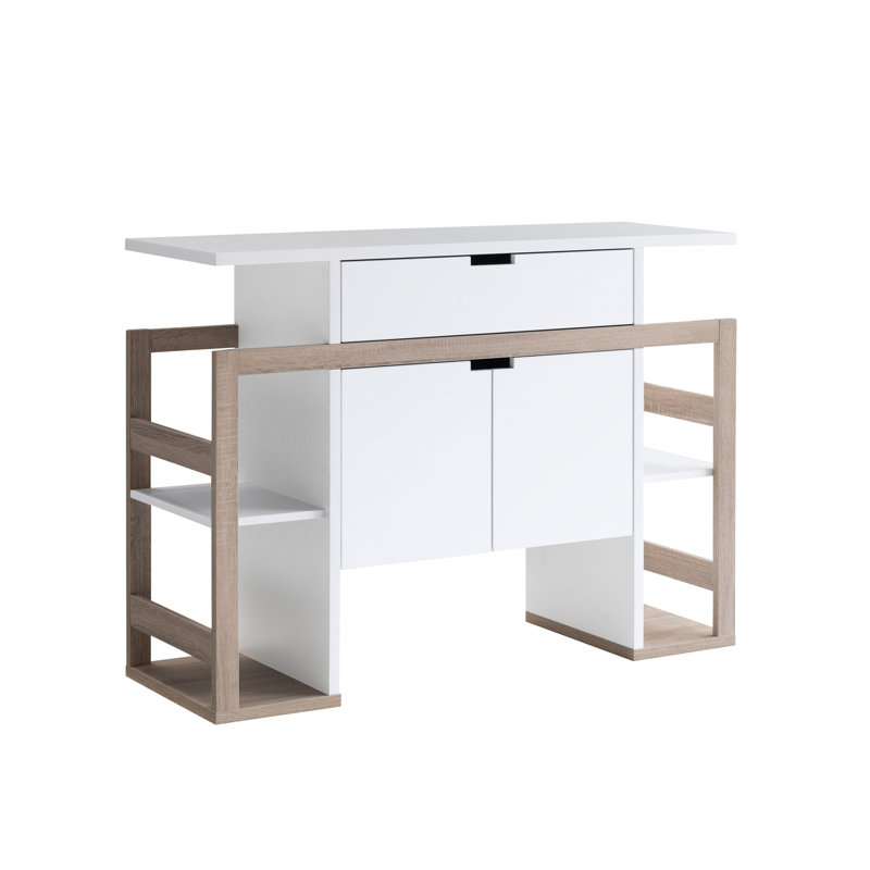 Moderniser l'espace de cuisine avec armoire-buffet à 4 tablettes, rangement optimal à 4 tablettes taupe blanc et foncé