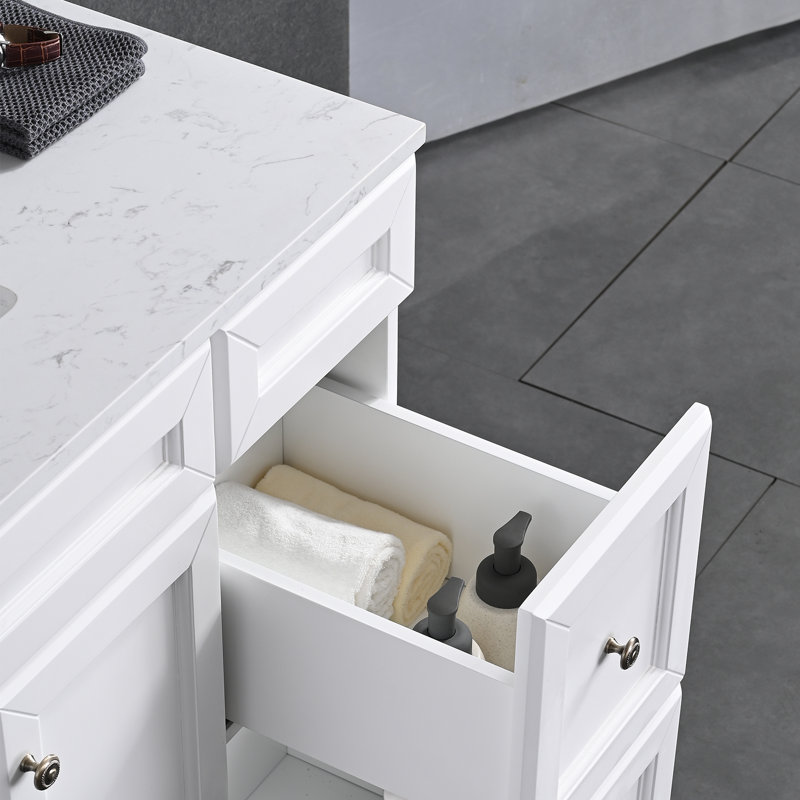 36'' Single Bathroom Vanity with Engineered Marble Top