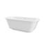 Baignoire de trempage autoportante moderne en acrylique de 67 pouces à plusieurs couches, finition blanche ultrabrillante avec excellente rétention de la chaleur, surface anti-jaunissement et facile à nettoyer pour une salle de bain spa luxueuse