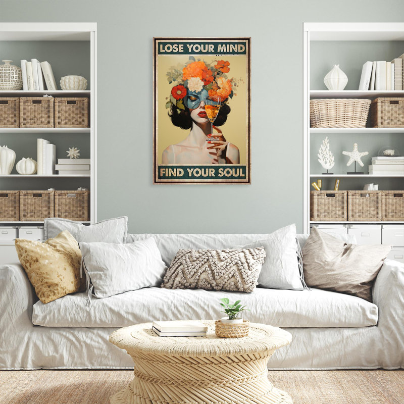 Janesse «Wine Lose Your Mind 2», reproduction sur toile, H 20 po x l 16 po x P 1,25 po