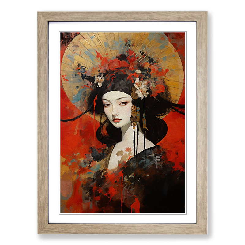 Single Picture Frame Print on Wood, Oak Framed, 46cm H x 34cm W
