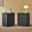 Ensemble de commode de chambre 3 pièces - commode 8 tiroirs et deux tables de chevet 3 tiroirs, noir-221991717