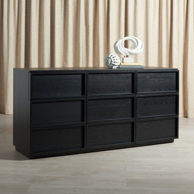Commode à neuf tiroirs, Noir