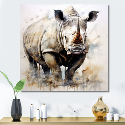 Wild Rhinoceros V - Animals Canvas Wall Art