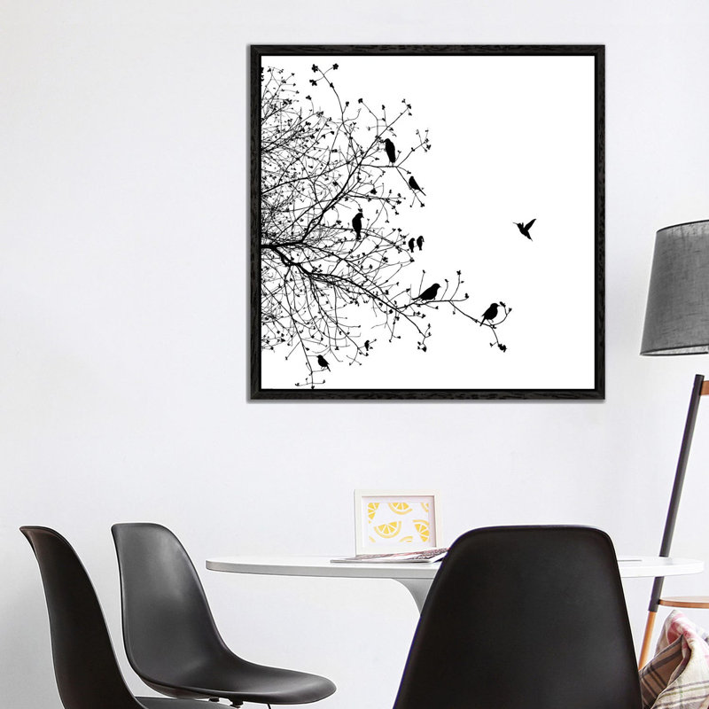 Birds I by GraphINC - Gallery-Wrapped Canvas Giclée on Canvas, Black Floater Framed, 45.72 cm H x 45.72 cm W
