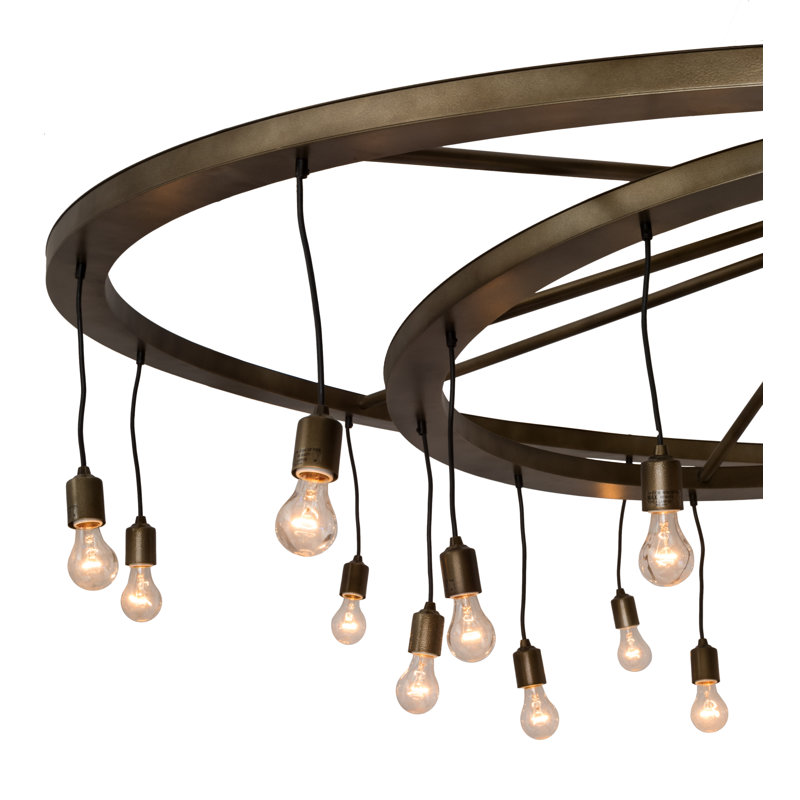 Donner 24 - Light Dimmable Wagon Wheel Chandelier