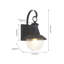 Applique murale extérieure de 37 cm (14,6 po) de hauteur avec détecteur de mouvement, abat-jour en métal noir et verre