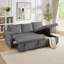 Canapé-lit modulaire rembourré 77,25 po Corduroy-1034573829