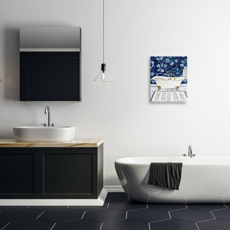 "Bold Blue Bathaign", art mural par Yvette St. Amant, H 20 po x l 16 po